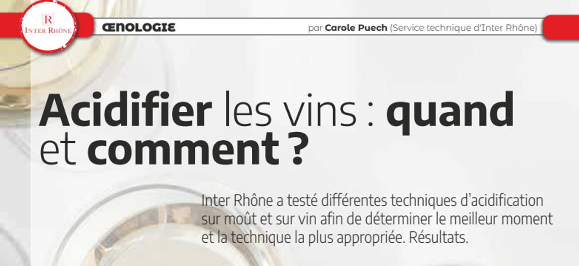 Acidifier les vins : quand et comment?