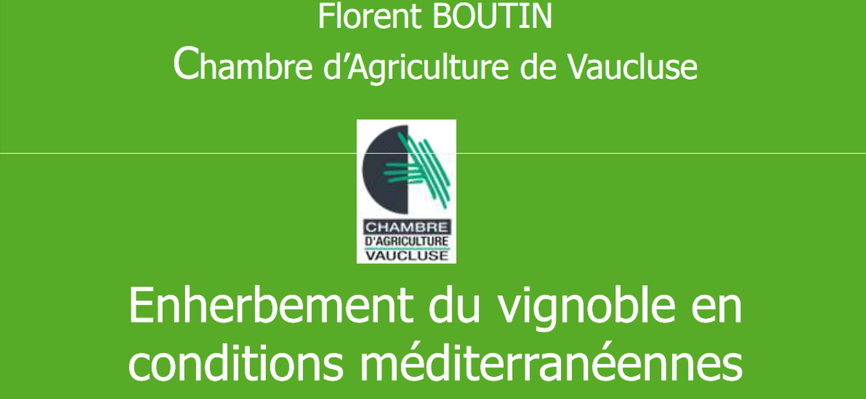 Enherbement du vignoble en conditions méditerranéennes