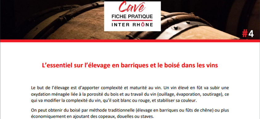 Fiche Pratique Cave : Le boisé dans les vins