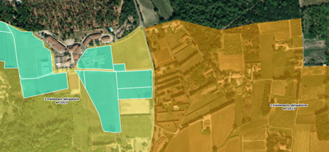 Visualisez vos parcelles viticoles et zones de traitement contre la Flavescence dorée en ligne
