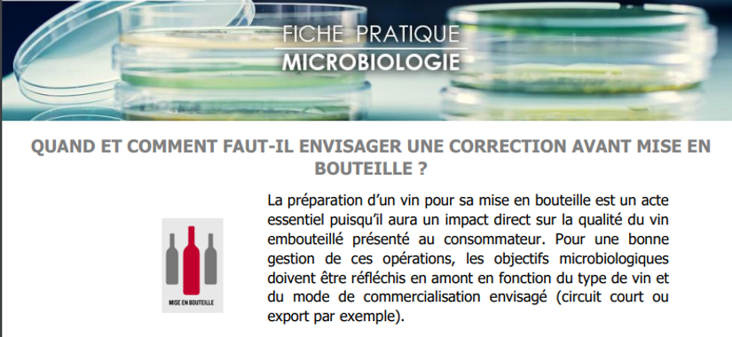 Quand et comment faut-il envisager une correction avant mise en bouteille ?