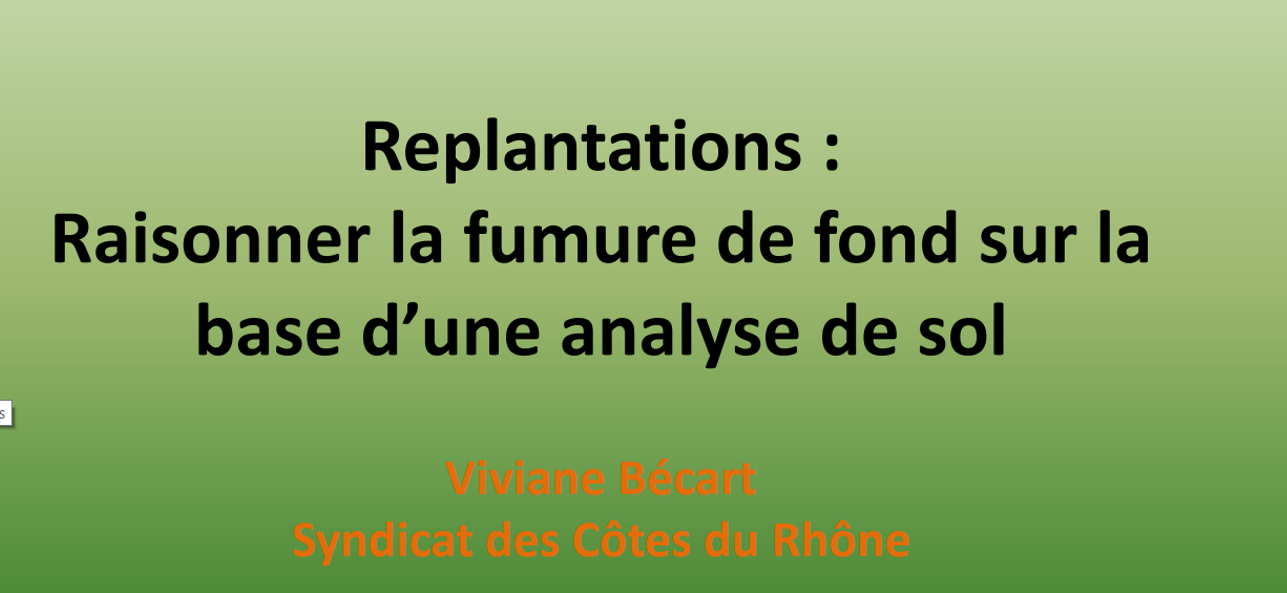 Replantations : raisonner la fumure de fond sur la base d'une analyse de sol