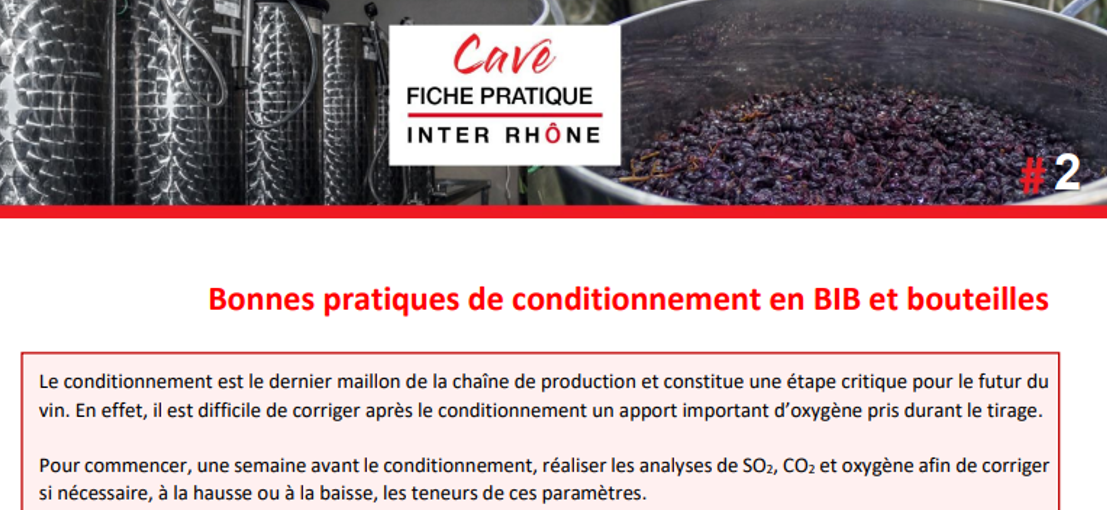 Fiche pratique : Conditionnement en BIB et bouteilles